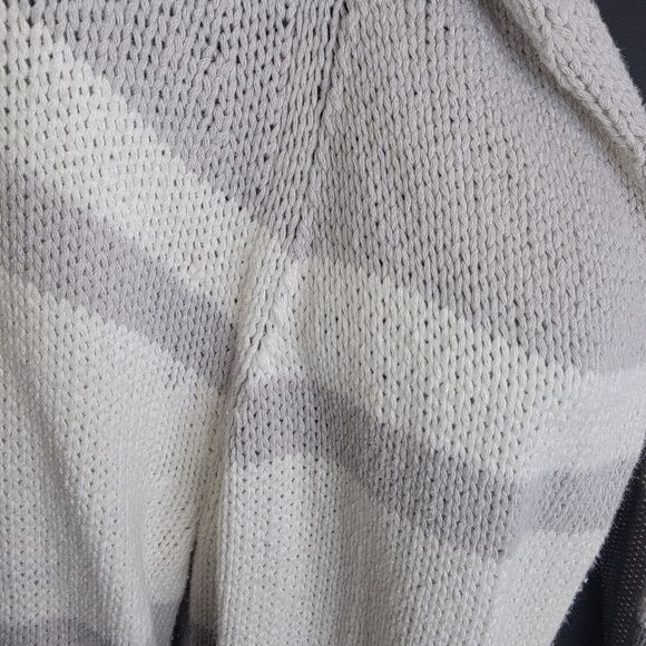 Loft Outlet striped hooded open cardigan sweater size Medium - Picture 4 of 6